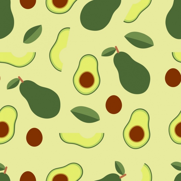 avocado background repeating green flat decoration