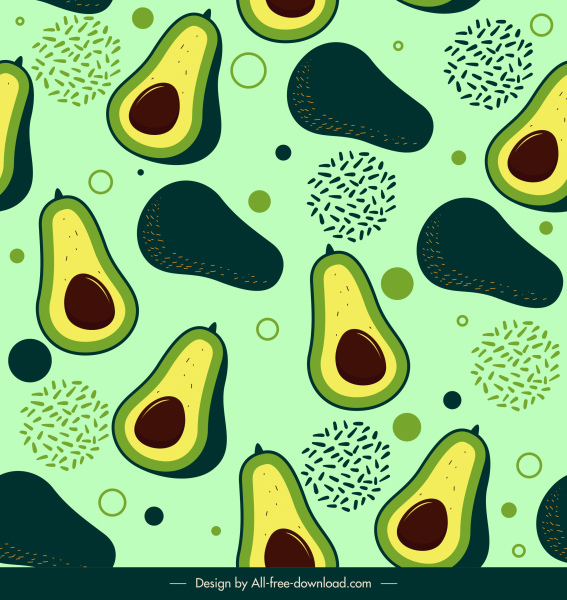 avocado pattern template flat sketch classical repeating