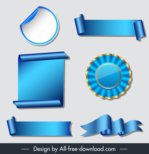 award design elements modern elegant blue 3d shapes