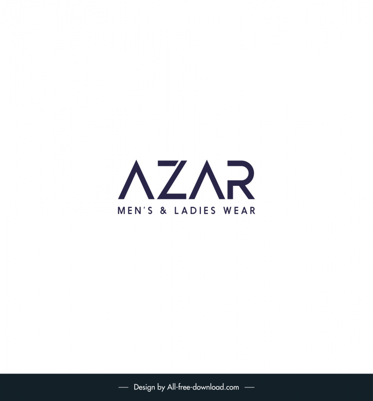 azar mens ladies wear logotype elegant flat texts design 