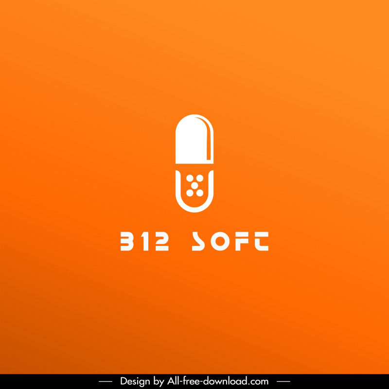 b12 soft capsule logo flat design 
