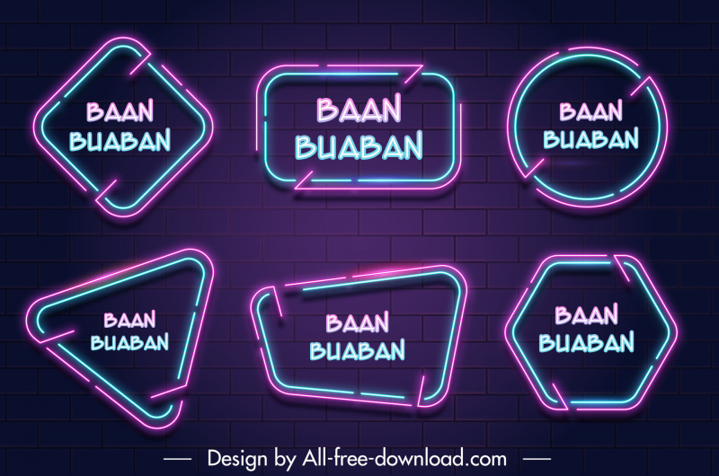  baan buaban neon sign collection shining texts geometric decor