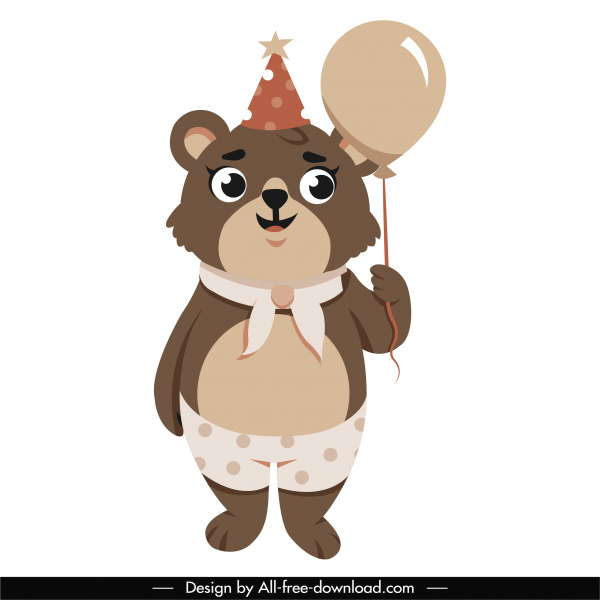 baby bear icon cute cartoon character sketch