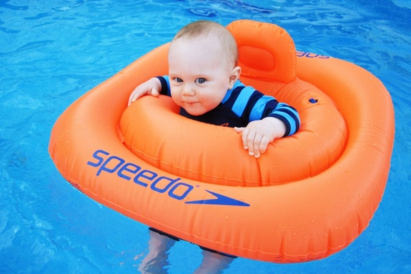 baby in the swim seat