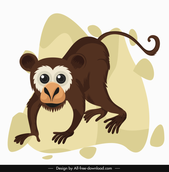 baby monkey icon cute cartoon design