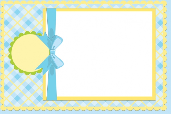 Baby Shower Card Template Checkered Ribbon Paper Cut Free Vector In Encapsulated Postscript Eps Eps Vector Illustration Graphic Art Design Format Format For Free Download 1 23mb