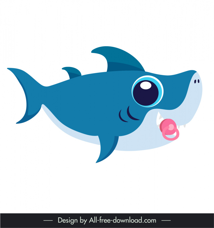 baby shark icon cute stylized cartoon outline  
