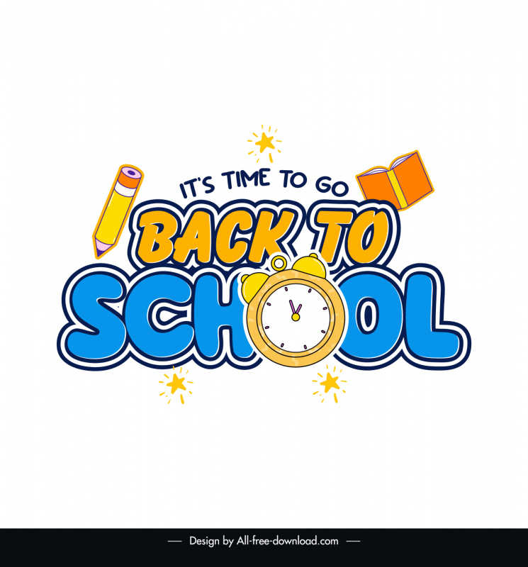 back to school quotation design elements stylized texts education tools