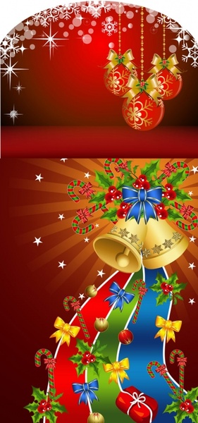 background and christmas tree decorations vector