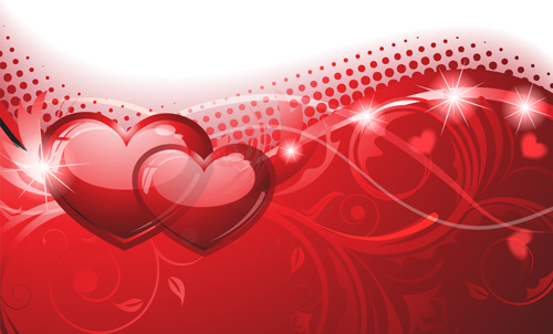 background and romantic hearts vector graphics 