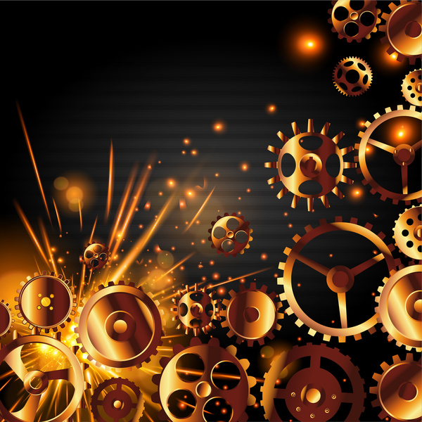 background vector design with cogwheels and sparkles