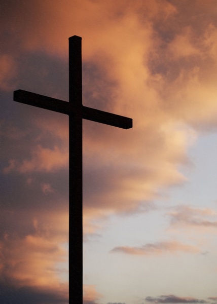 backlit church cloud cross crucifix crucifixion dusk 