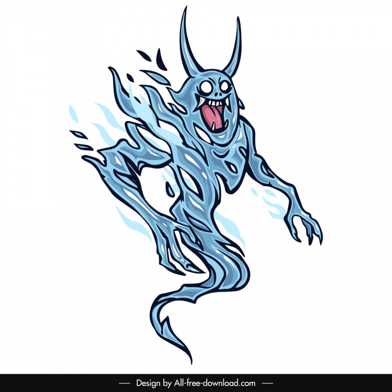 bad ghost icon dynamic cartoon sketch terrible design