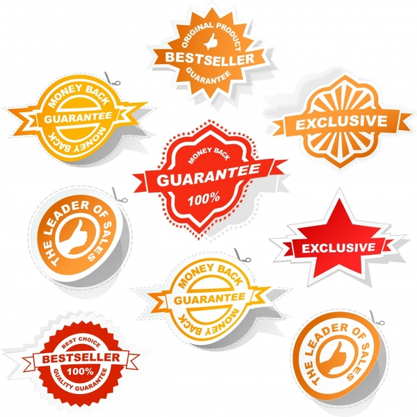 sales badge templates modern paper cut shapes