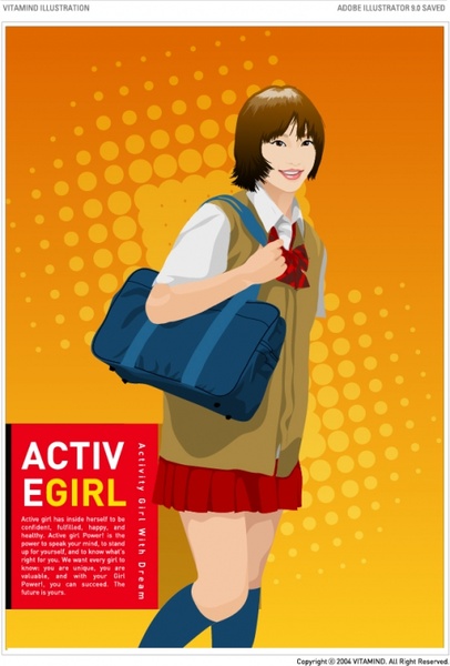 bag girl vector 