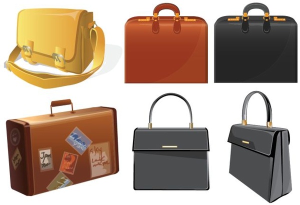 suitcase-templates-elegant-design-colored-3d-ornament-free-vector-in