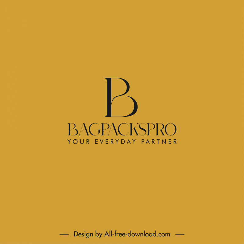bagpackspro logotype flat calligraphic text outline 