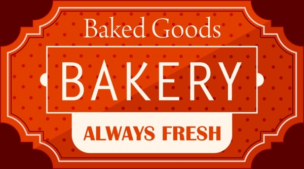 bakery label design red classical style
