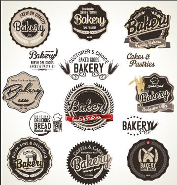 bakery label retro style vector