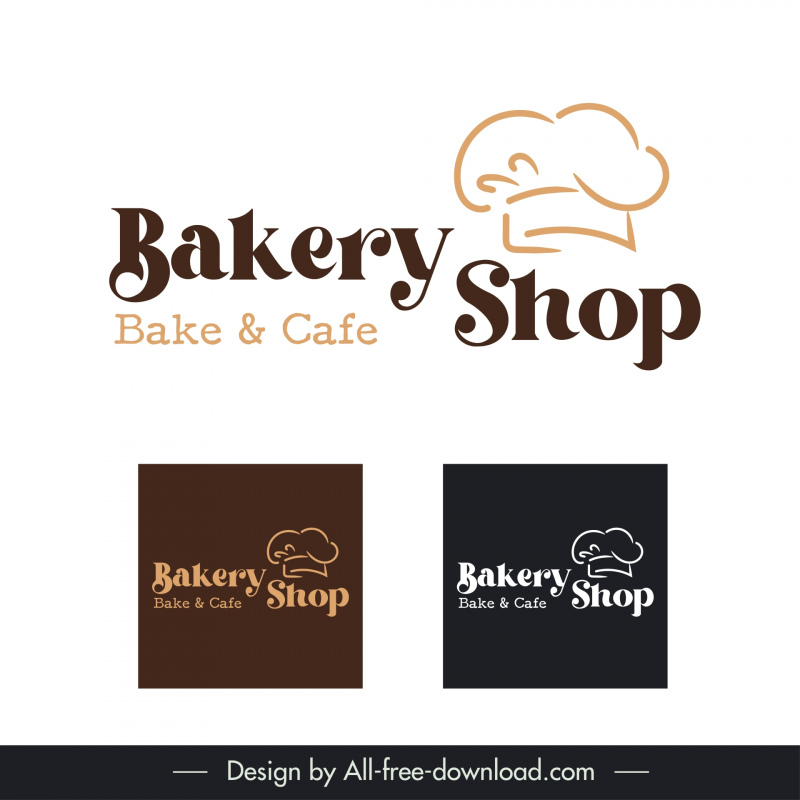 bakery logo handdrawn texts cook hat