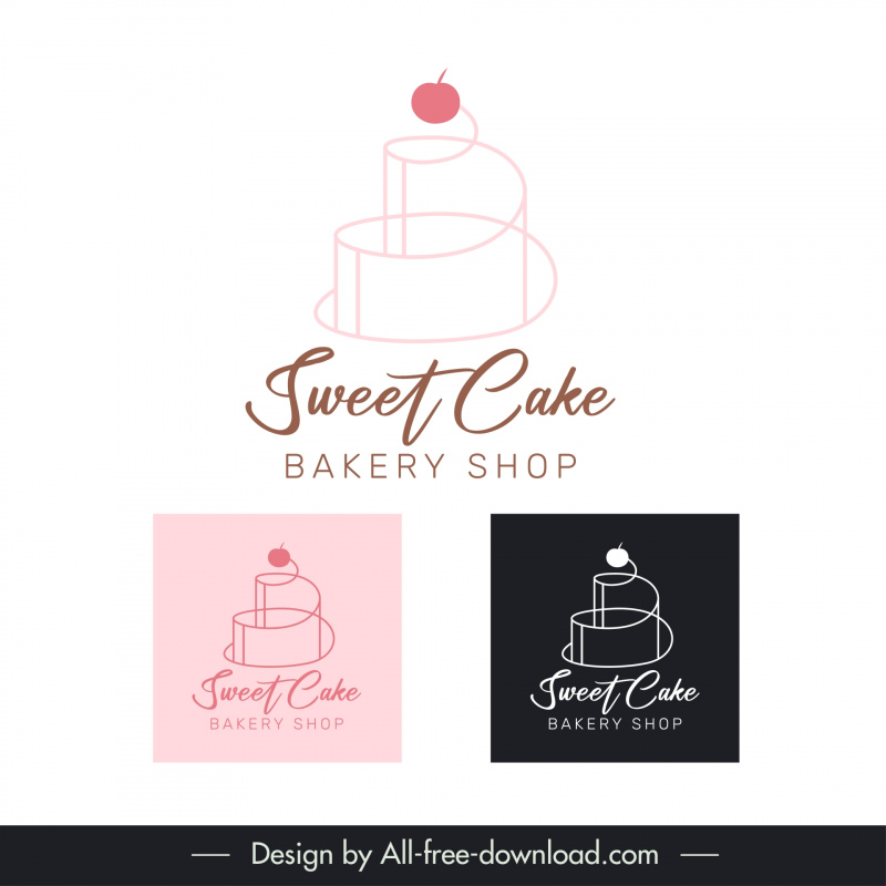 bakery logo line cake sketch