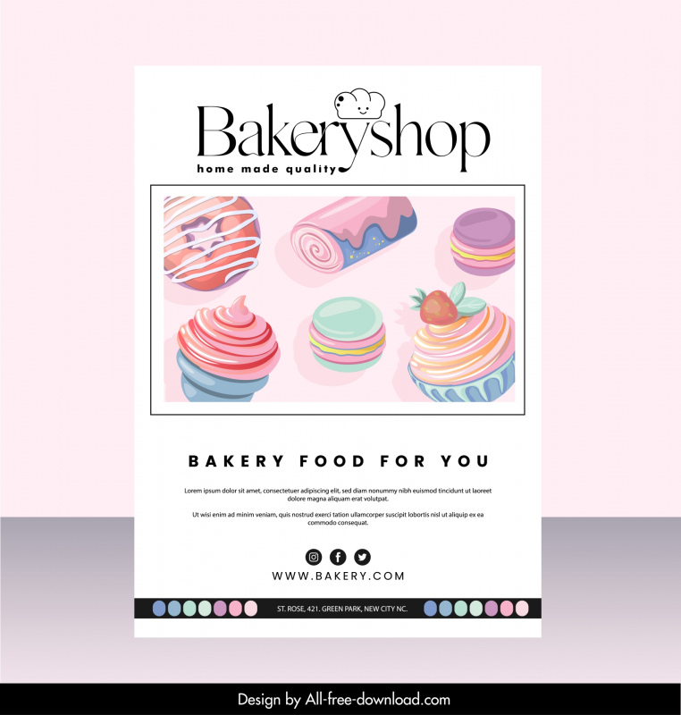 bakery shop cover page template elegant bright 