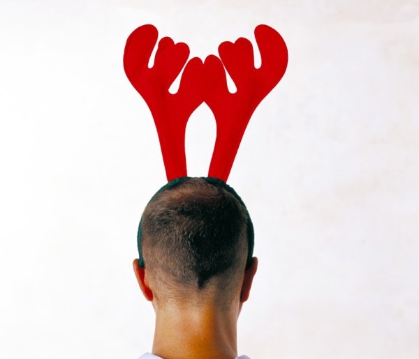 bald head with antlers highdefinition picture