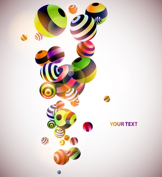 decorative background floating balls icons colorful 3d design