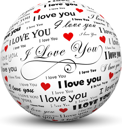 ball with valentine day elements background