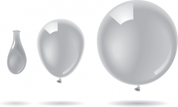 balloon icons bright shiny grey contemporary design