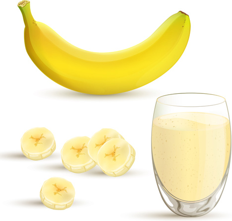 bananas with juice creative vector