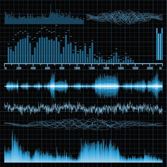 digital audio templates dynamic waves bars sketch 