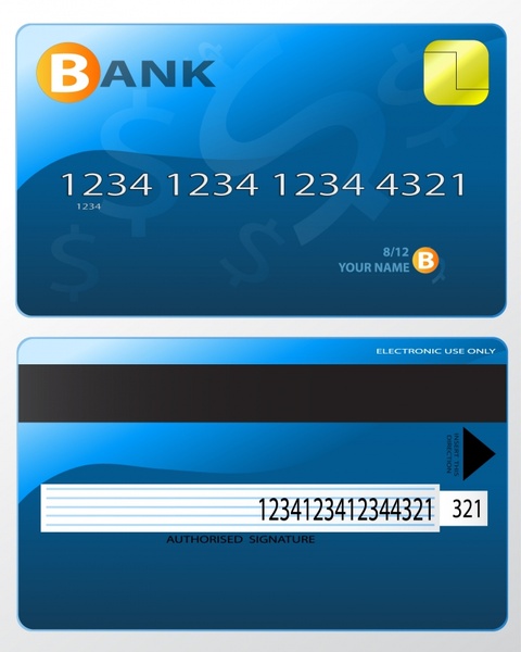 bank card templates elegant blue modern design