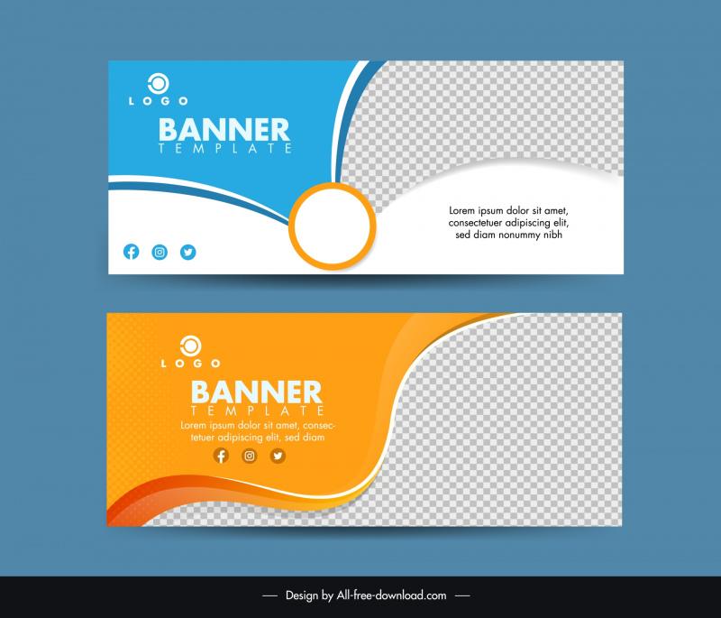 banner templates elegant checkered curves abstraction 