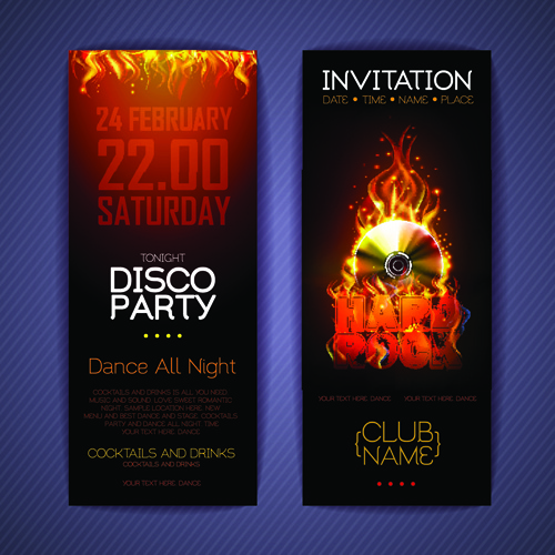 banners disco party creative vector