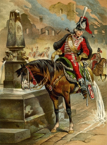 baron munchausen the horse at the fountain tall tales