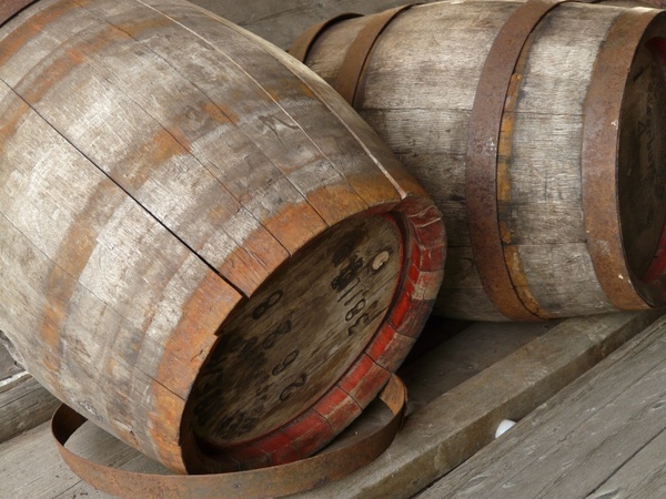 barrels wooden barrels wood
