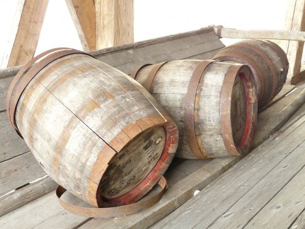 barrels wooden barrels wood