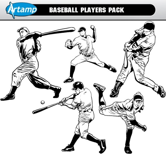 base ball players vector pack free cdr vecto