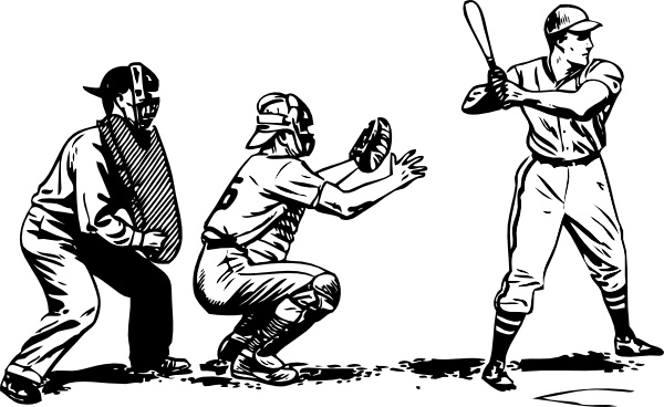 Baseball At Bat clip art