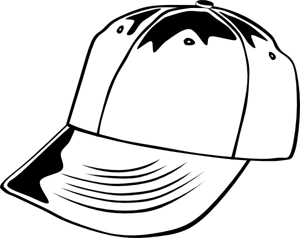 Baseball Cap (b And W) clip art