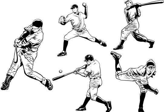 Download Baseball Players Free vector in Adobe Illustrator ai ( .ai ...