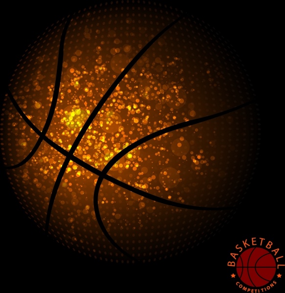 basketball background glittering ball decoration
