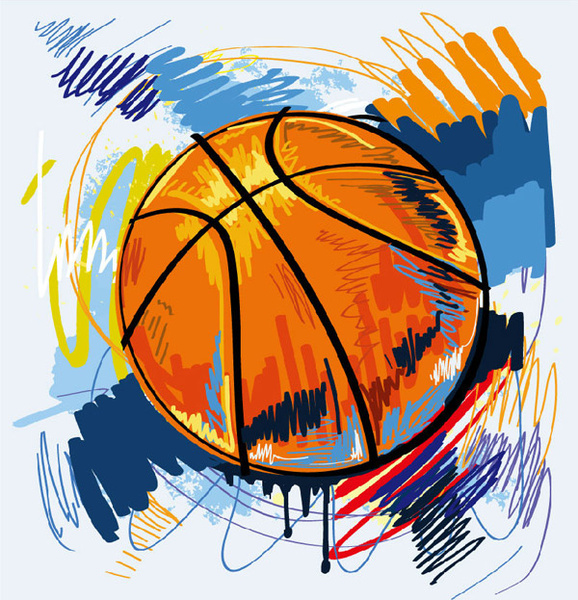 basketball graffiti vector 