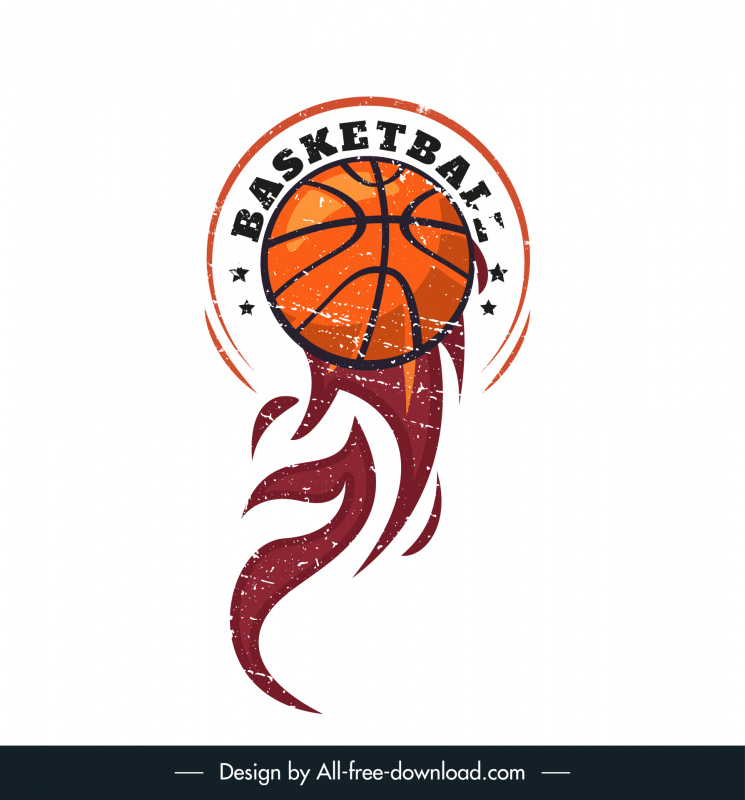 basketball logotype template dynamic vintage design