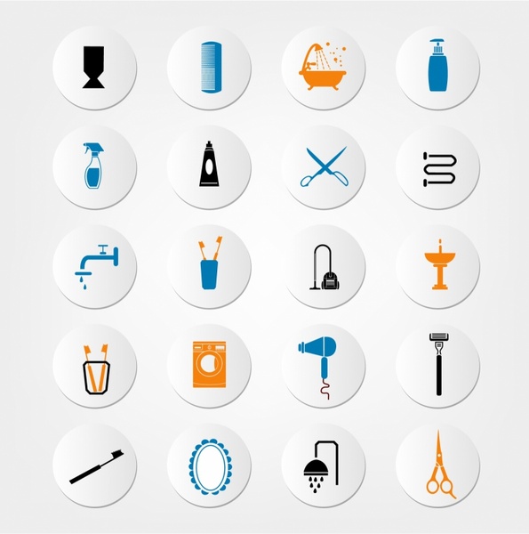 Bathroom and toilet icons