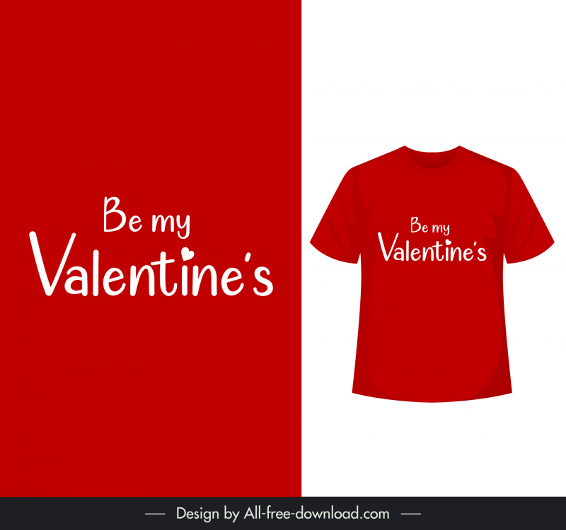 be my valentines tshirt template simple flat plain decor 