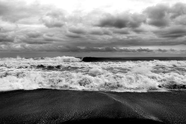 beach black and white cloud coast dramatic infrared