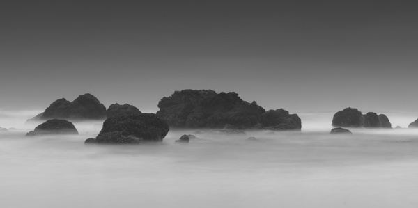 beach black and white coast exposure fog island