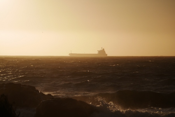 beach desert dusk evening fog horizon landscape